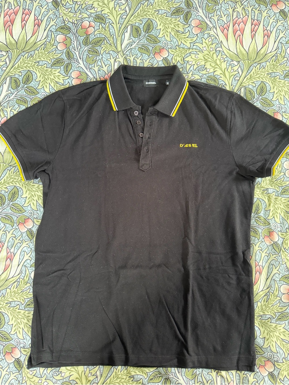Diesel Black Polo with Yellow Trim